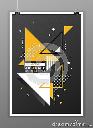 Abstract geometric composition forms modern background with decorative triangles and patterns backdrop vector illustration Vector Illustration