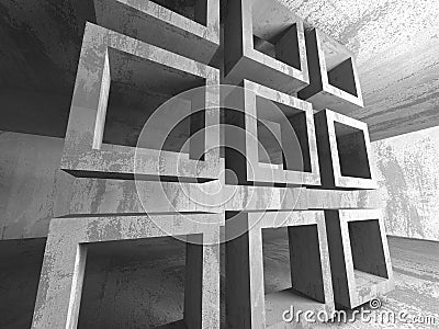 Abstract geometric concrete architecture background Cartoon Illustration