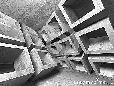 Abstract geometric concrete architecture background Cartoon Illustration