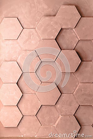 Abstract geometric concrete wall texture. Concrete honeycomb background. Stock Photo