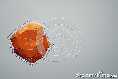 Abstract geometric connected dots line plexus digital technolog background 3D rendering Stock Photo