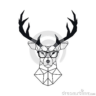 Abstract geometric Deer head in polygonal style. Vector Illustration