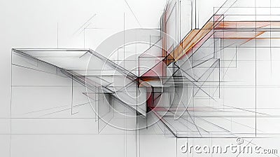 Abstract geometric design with lines and shapes creating a sense of depth and structure Stock Photo