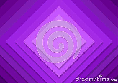 Overlapping Gradating Purple Concentric Squares Texture for Abstract Background Stock Photo