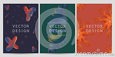 Abstract geometric fluid background. Futuristic science design with geometric shapes and bright gradients. Vector Illustration