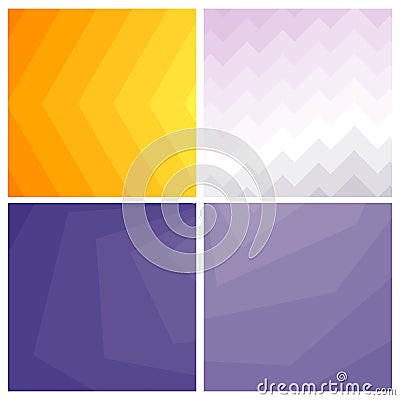 Abstract geometric gradient set of four backgrounds Vector Illustration