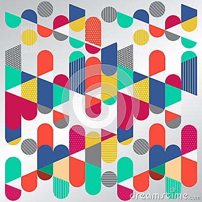 Abstract geometric graphic, colorful circle capsule. Flat Dynamic Design. Applicable for Covers, Placards, Posters, Flyers and Ba Vector Illustration