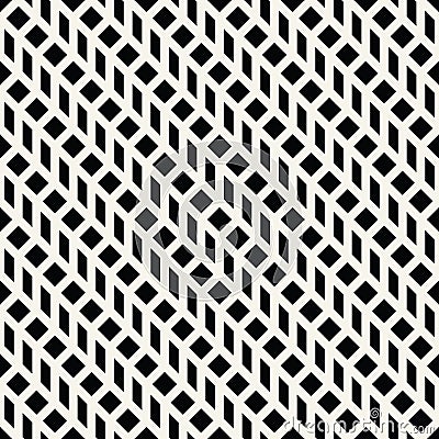 Abstract geometric grid. Black and white minimal graphic design print pattern Vector Illustration