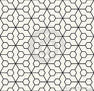 Abstract geometric hexagon minimal seamless pattern print Vector Illustration