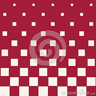 Abstract geometric hipster fashion halftone red square pattern Vector Illustration