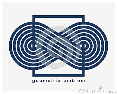 Abstract geometric infinity shaped vector logo isolated on white, infinite linear graphic design modern style symbol, eternity Vector Illustration