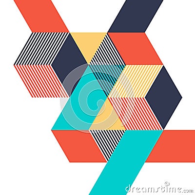 Abstract geometric isometric shape layout design template background modern art style Vector Illustration