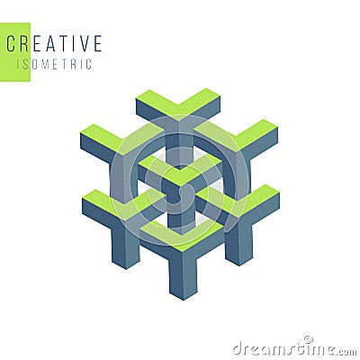 Abstract geometric isometric structure, textile structure . Graphic design element template for wallpaper, publication, print, Cartoon Illustration