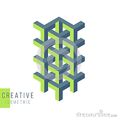 Abstract geometric isometric structure, textile structure . Graphic design element template for wallpaper, publication, print, Cartoon Illustration