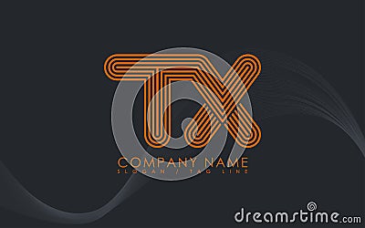 Printabstract geometric logo TVX collapsible teamwork team geometric shapes. suitable for company Vector Illustration