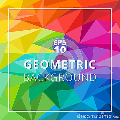 Abstract geometric low polygon colorful background. Triangle pat Vector Illustration