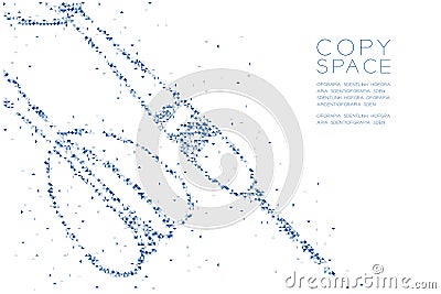 Abstract Geometric Low polygon square box pixel and Triangle pattern Dartboard game shape, business success concept design blue co Vector Illustration