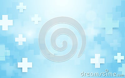 Abstract geometric medical cross shape medicine and science concept background. Vector Illustration