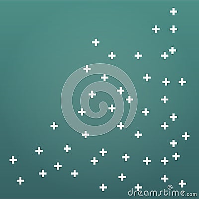 Abstract geometric medical cross shape medicine and science concept green background Stock Photo