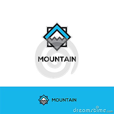 Abstract geometric mountain logo. Vector Illustration