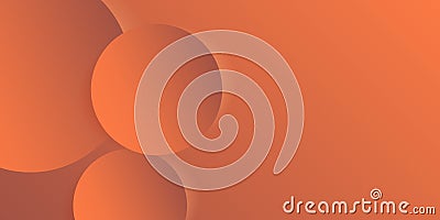 Abstract Geometric Orange and Brown Colored Gradient Background - Overlapping Lit Large Circles Pattern with 3D Effect Vector Illustration