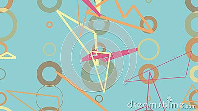 Abstract blue geometric pattern background with random object Stock Photo