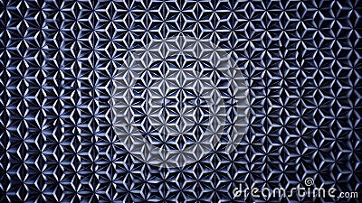 Abstract geometric pattern with a dark blue color scheme, featuring a repeating hexagonal design Stock Photo
