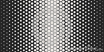 Abstract geometric pattern. Hipster fashion design print hexagonal pattern. White honeycombs on a black background. Vector. Stock Photo