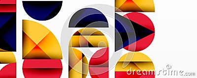 Abstract geometric pattern with intersecting circles and triangles in gradients. The high-contrast composition creates Vector Illustration