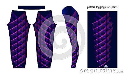 Abstract geometric pattern leggings for sports template vector Vector Illustration