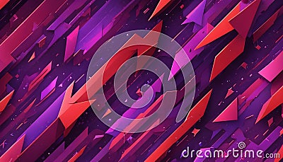 An abstract geometric pattern of sharp, angled shapes in red and purple colors, creating a dynamic and energetic Vector Illustration