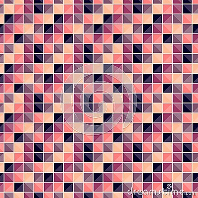 Abstract geometric pattern with squares of different colors connected like a mosaic. Vector Illustration