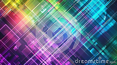 Abstract geometric pattern with vibrant colors and a dynamic diagonal design. Perfect for backgrounds, tech, and modern Stock Photo