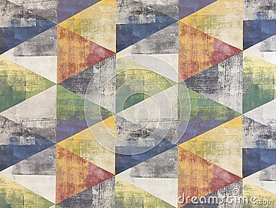 Abstract geometric pattern of warm colors with simple geometry shape and minimalist figures. Scandinavian style print desig Stock Photo