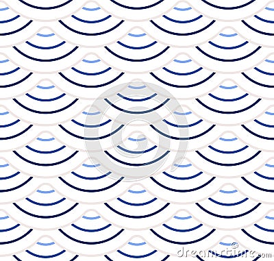 Abstract geometric pattern with wavy lines, stripes. A seamless vector background. Beige and white ornament Vector Illustration