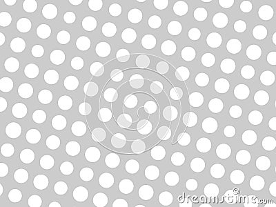 Abstract geometric pattern of white circle dots in various sizes on grey background. Modern stylish vector design Vector Illustration