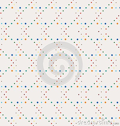 Abstract geometric polka dot seamless vector pattern. Vintage colors dots. Vector Illustration