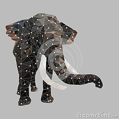 Abstract geometric polygon, polygonal animal, elephant vector Vector Illustration