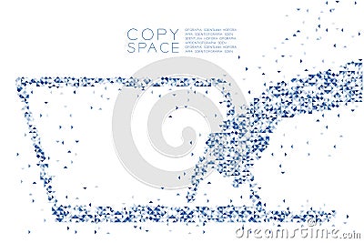 Abstract Geometric polygon square box and Triangle pattern Hand push button laptop keyboard shape, concept design Vector Illustration
