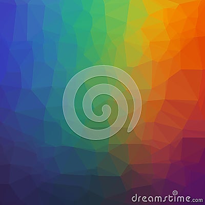 Abstract Geometric Rainbow Background of Triangles. Vector Illustration