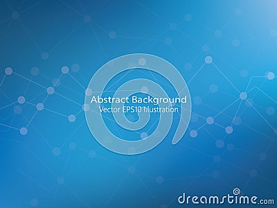 Abstract geometric random of dots or circles blue gradient color technology concept background. EPS10 vector Illustration Vector Illustration