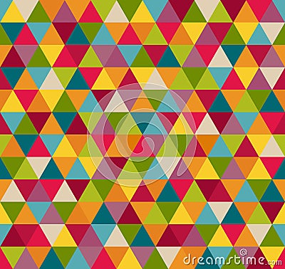 Abstract Geometric Seamless Pattern Background With Colorful Triangles Vector Illustration