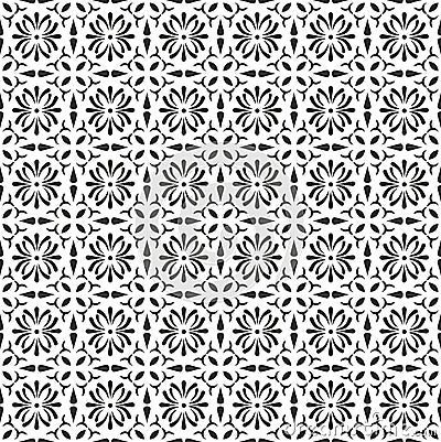 Abstract geometric seamless pattern. Black and white style pattern. Vector Illustration