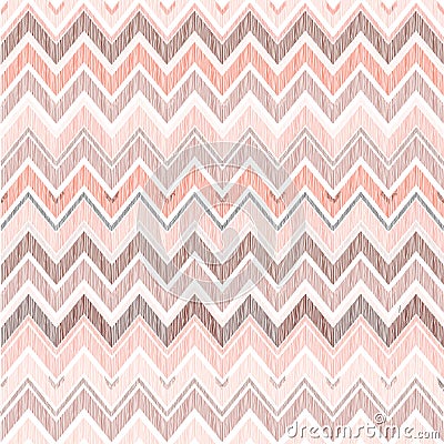 Abstract geometric seamless pattern. Fabric doodle zig zag line Stock Photo