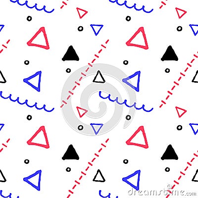 Abstract geometric seamless pattern in nautical palette Stock Photo