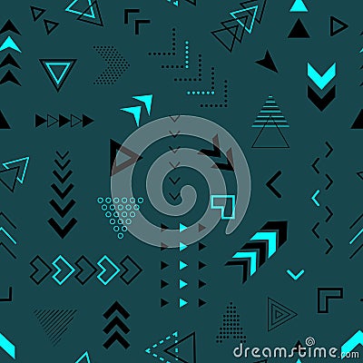 Abstract geometric seamless pattern. Repeating geometry background. Memphis shape. Repeated cool school sample. Design prints Vector Illustration