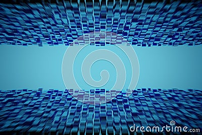 Abstract geometric shape from blue cubes. 3d render Stock Photo