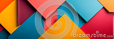 abstract geometric shapes and bright colors, Generative AI Stock Photo