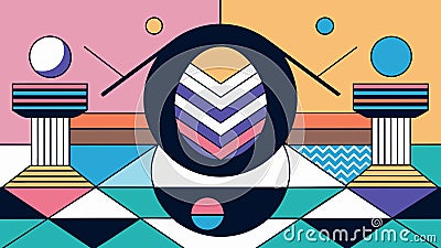 Abstract Geometric Shapes and Vibrant Colors in Modern Art Design Vector Stock Photo