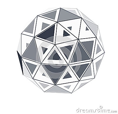 Abstract Geometric Sphere with Triangular Patterns Vector Vector Illustration